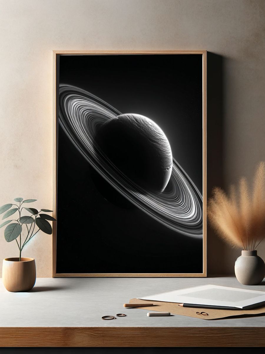 Ringed Planet Space Poster. — room view 2