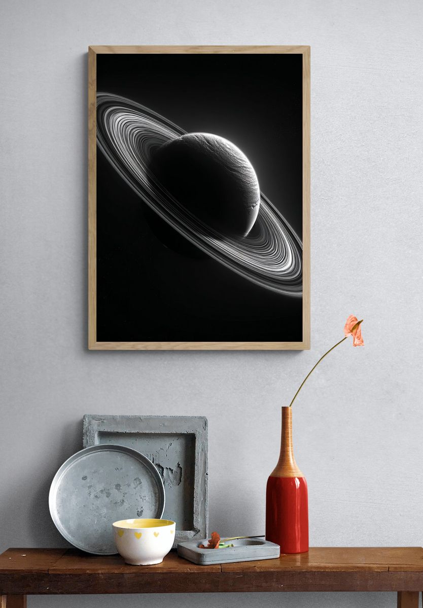 Ringed Planet Space Poster. — room view 3
