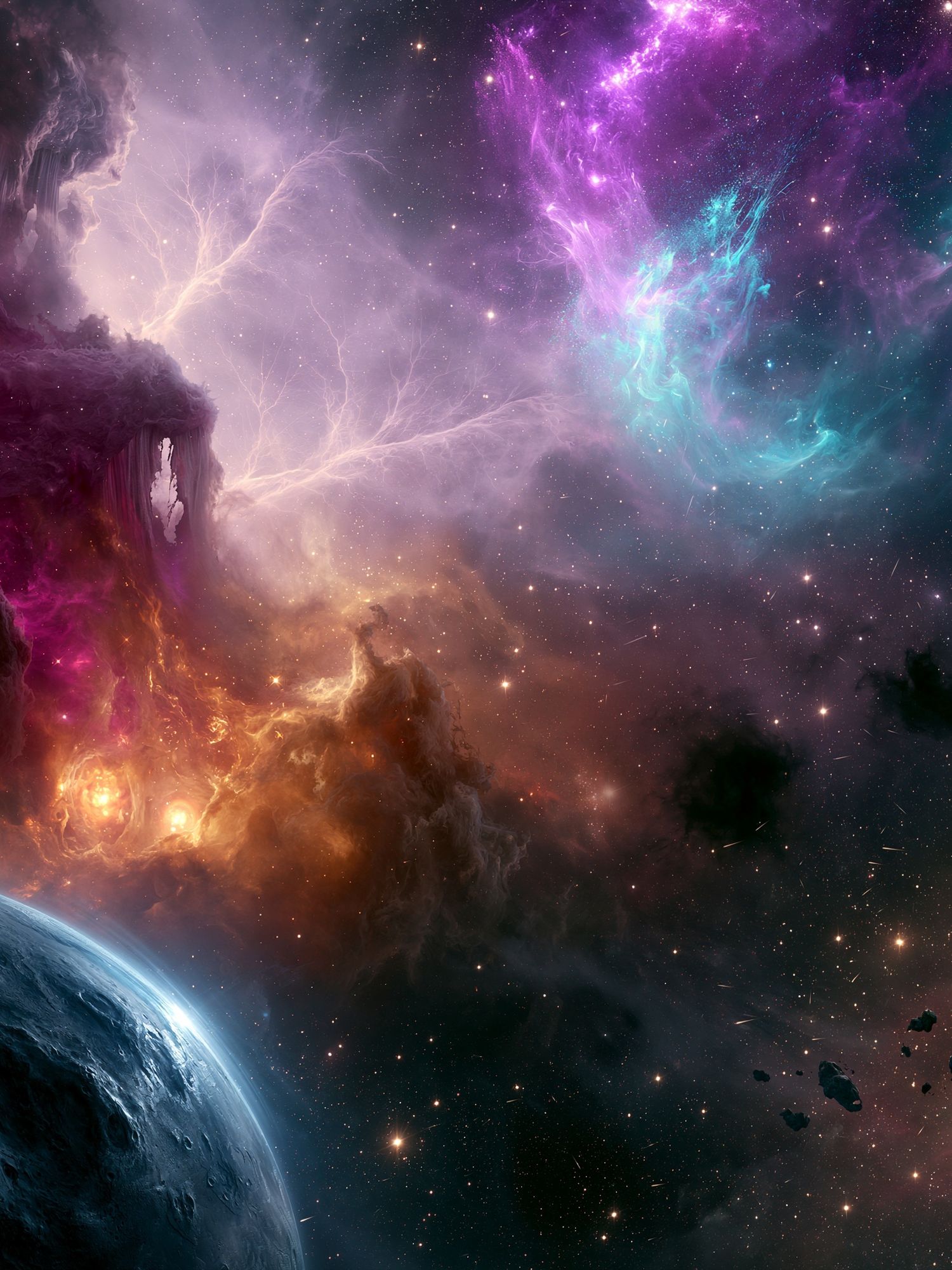 Cosmic Nebula and Planets Space Poster. poster detail