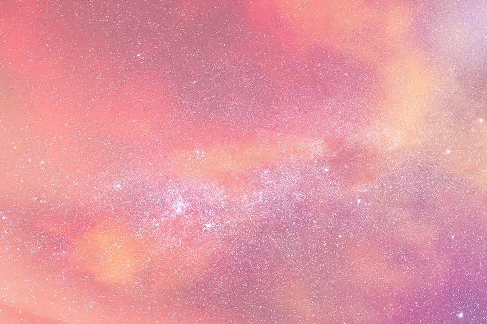 Cloudy evening pink sky background. poster detail