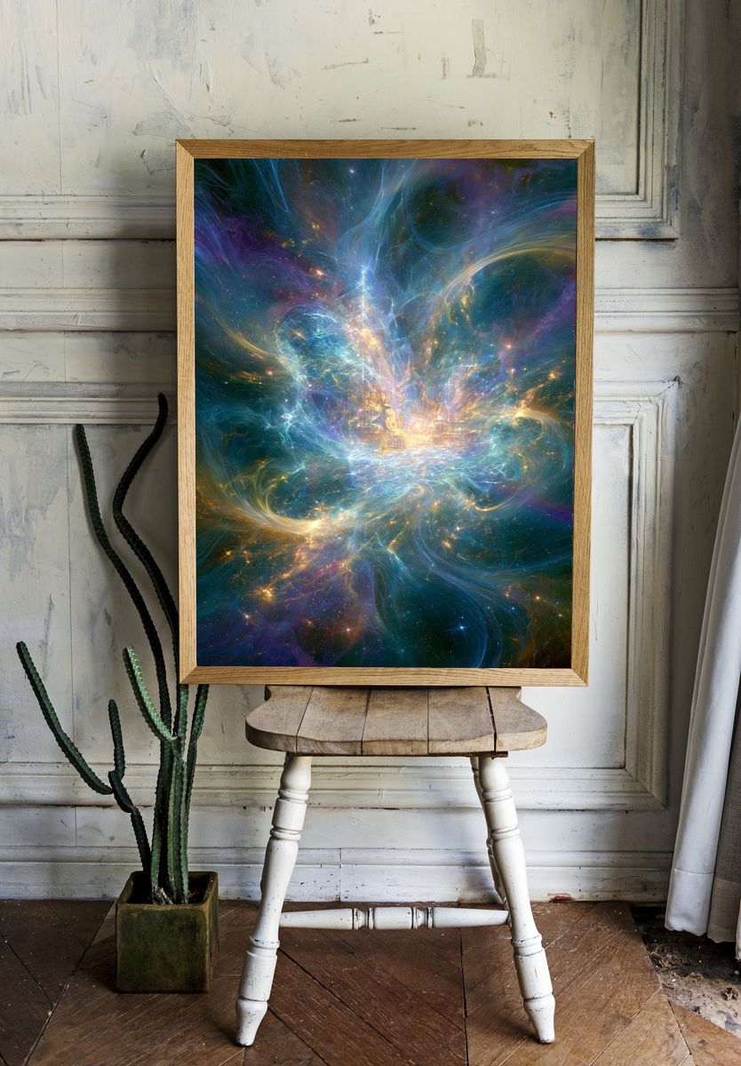 Celestial Nebula Burst Print. room preview