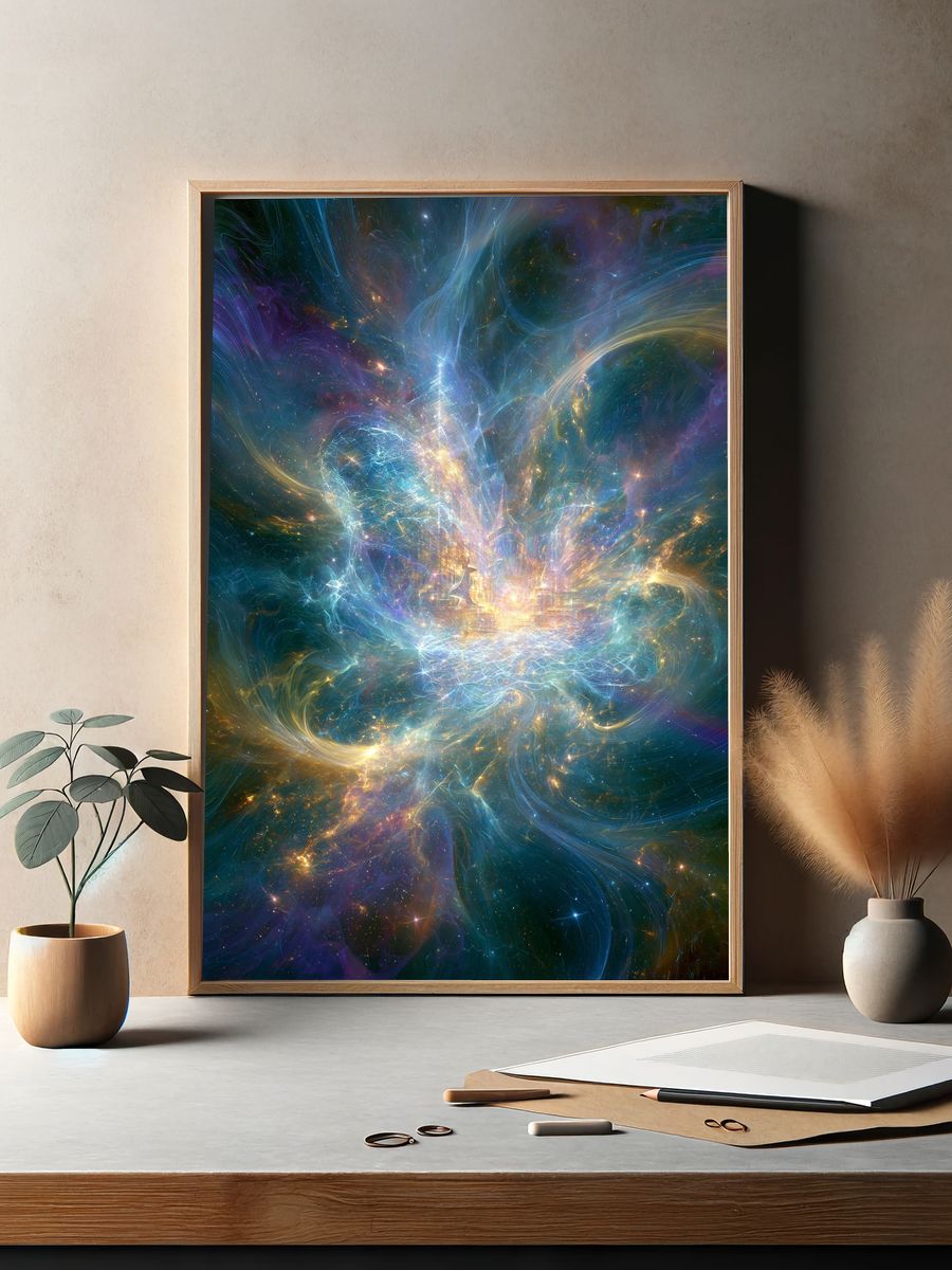 Celestial Nebula Burst Print. — room view 2