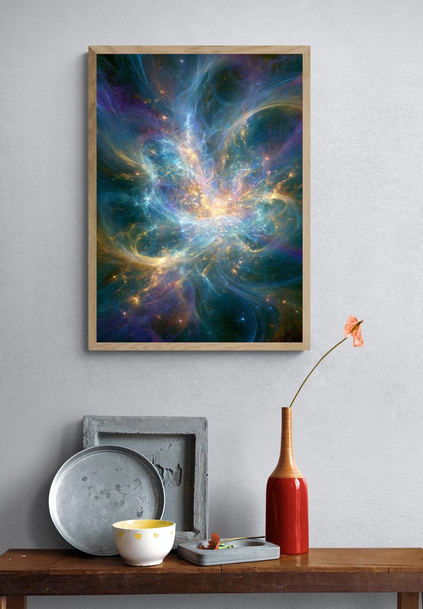 Celestial Nebula Burst Print. — room view 3