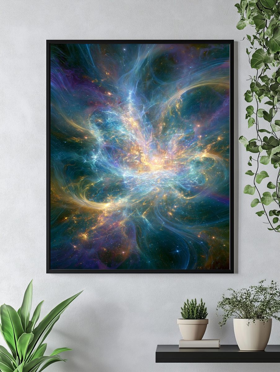 Celestial Nebula Burst Print. — room view 4