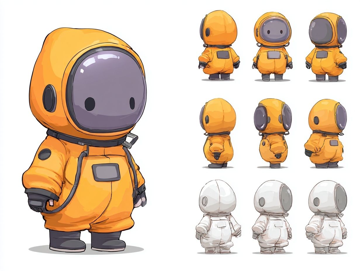 Cute Astronaut Character Illustration Poster. poster — space art