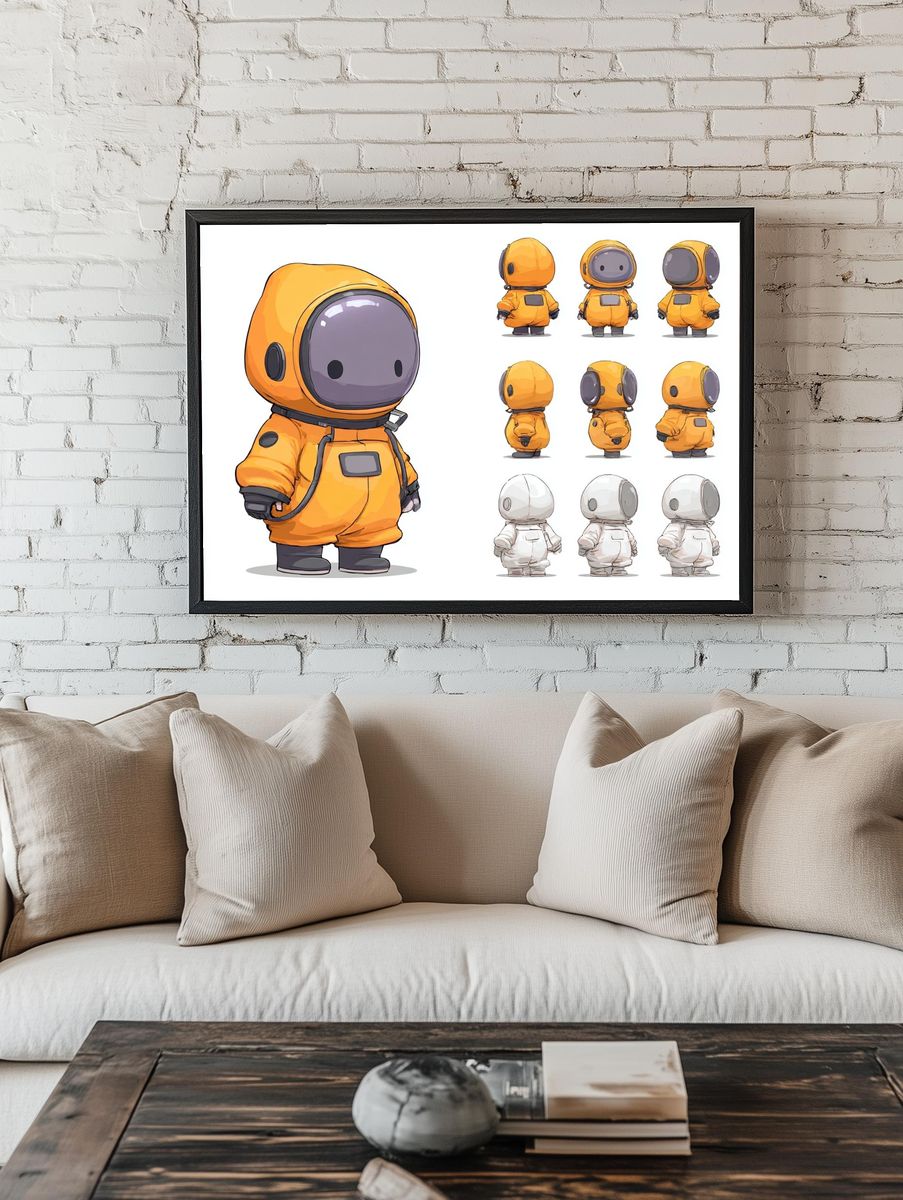 Cute Astronaut Character Illustration Poster. room preview