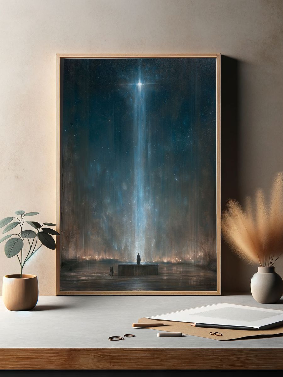 Celestial Cathedral Sci-Fi Print. — room view 2