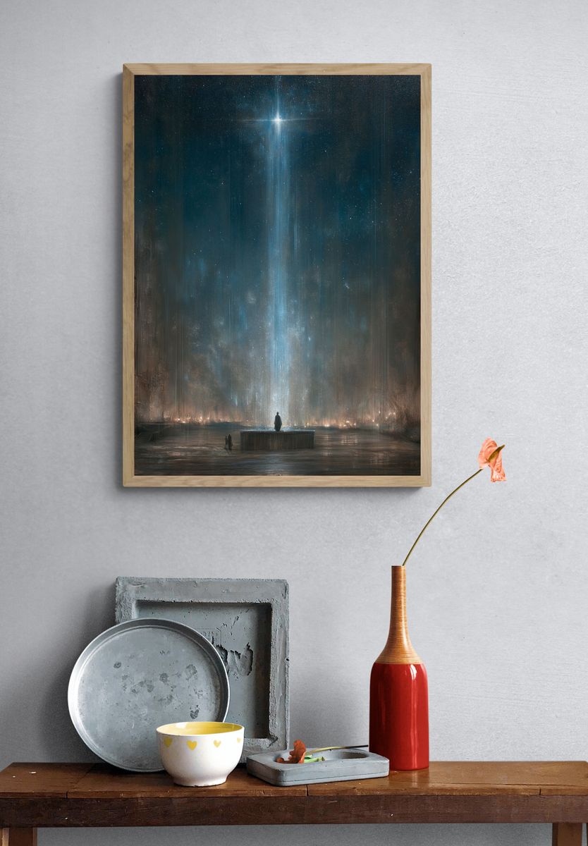 Celestial Cathedral Sci-Fi Print. — room view 3
