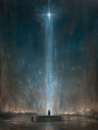 Celestial Cathedral Sci-Fi Print.