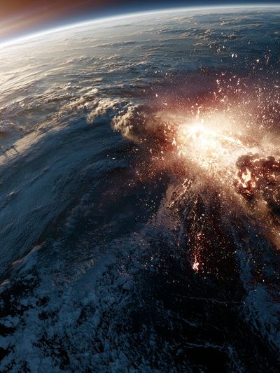 Earth Horizon Explosion Space Print.