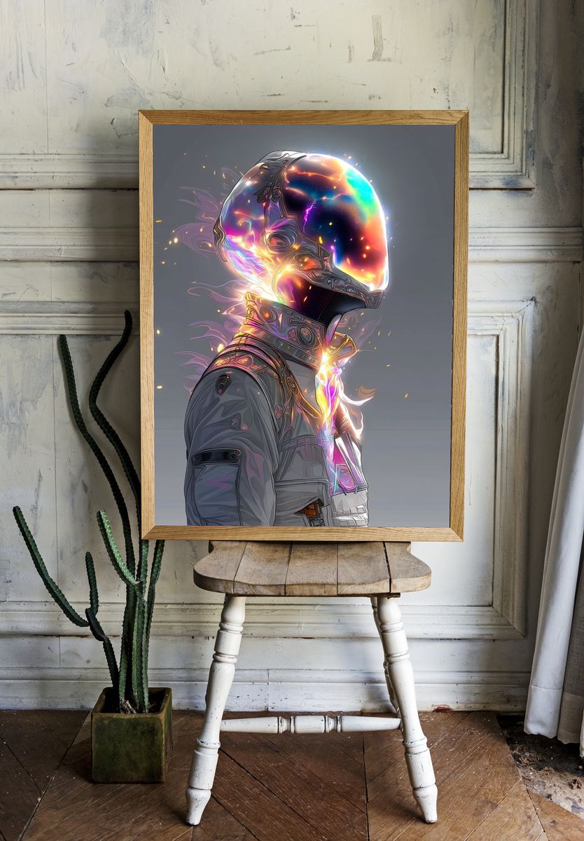 Cosmic Astronaut Illustration Poster. room preview