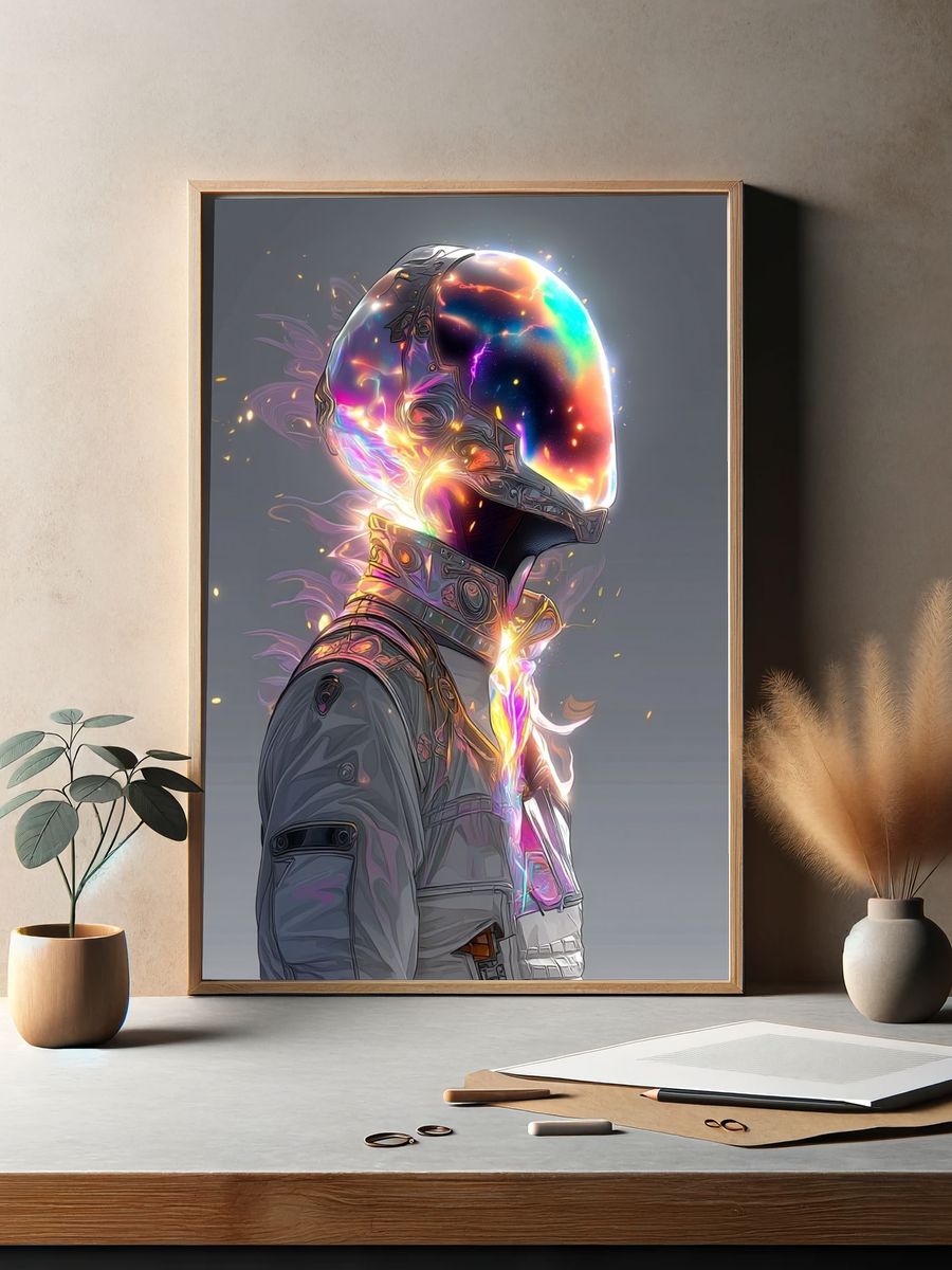 Cosmic Astronaut Illustration Poster. — room view 2