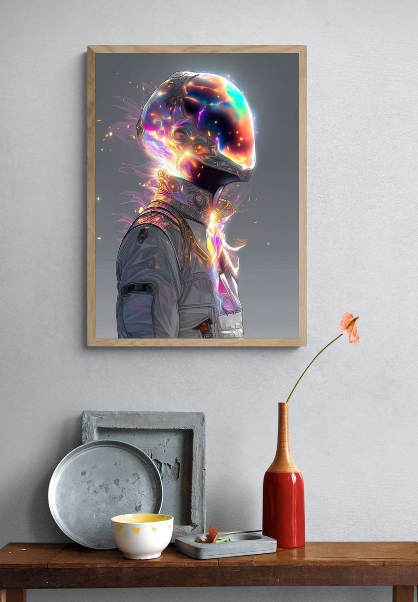 Cosmic Astronaut Illustration Poster. — room view 3