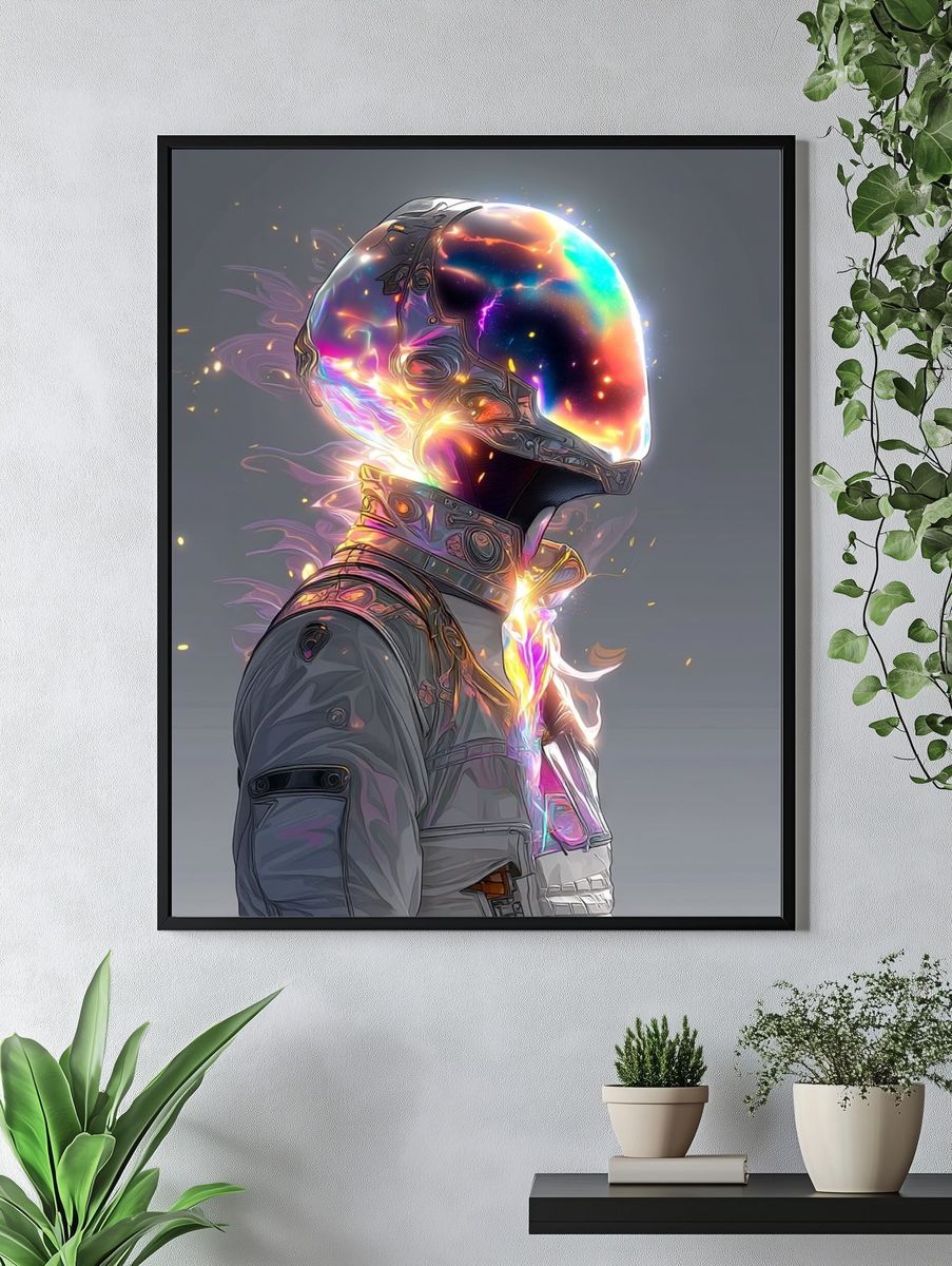 Cosmic Astronaut Illustration Poster. — room view 4