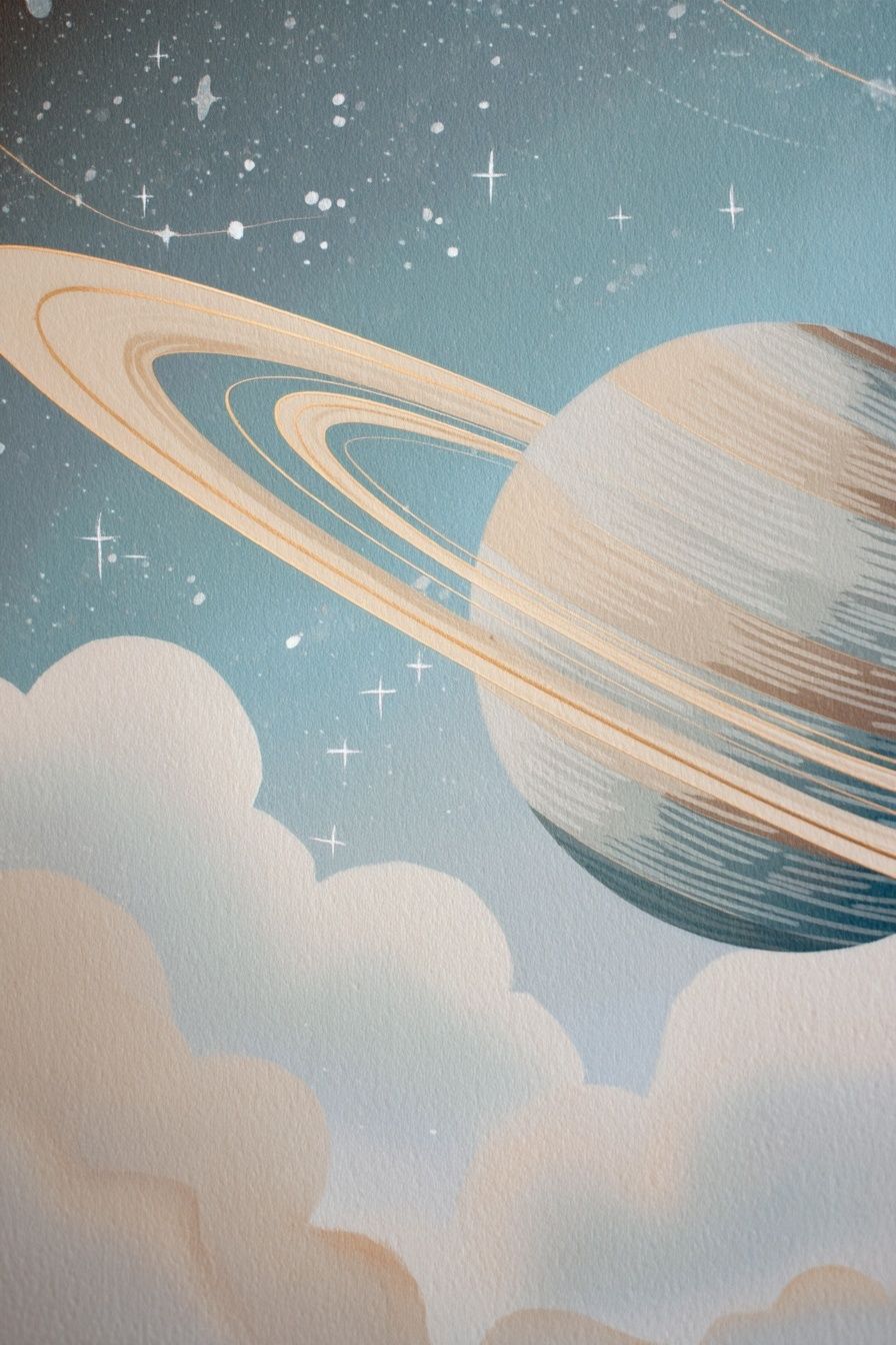 Saturn Dreamscape Illustration Poster. poster — space art