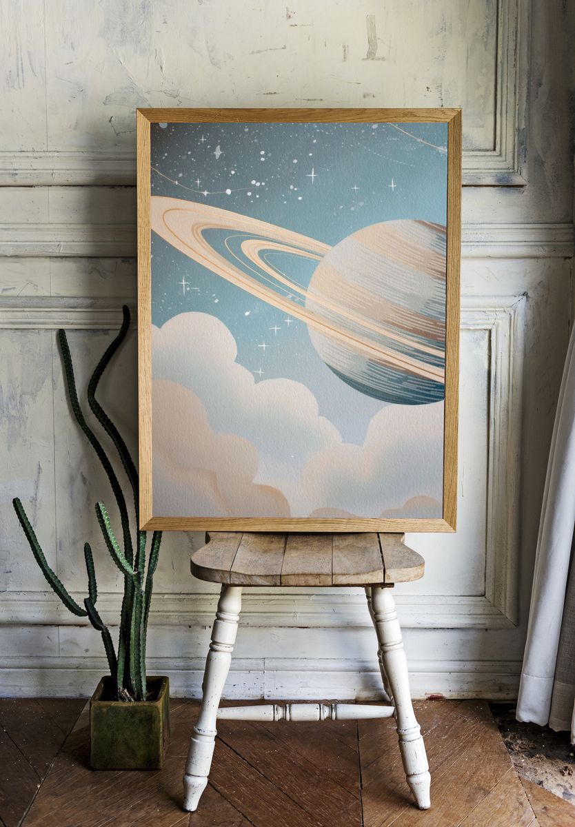 Saturn Dreamscape Illustration Poster room preview