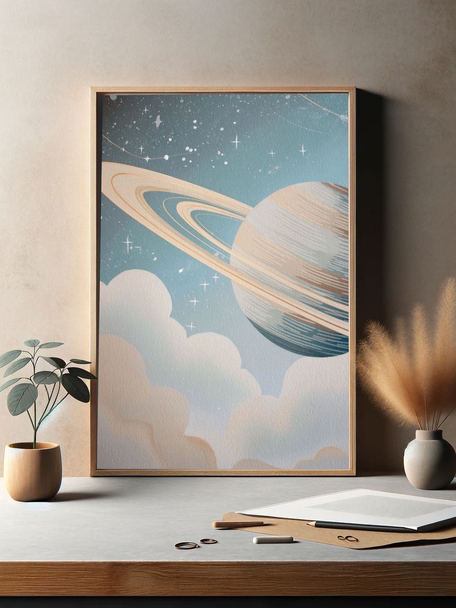 Saturn Dreamscape Illustration Poster. — room view 2