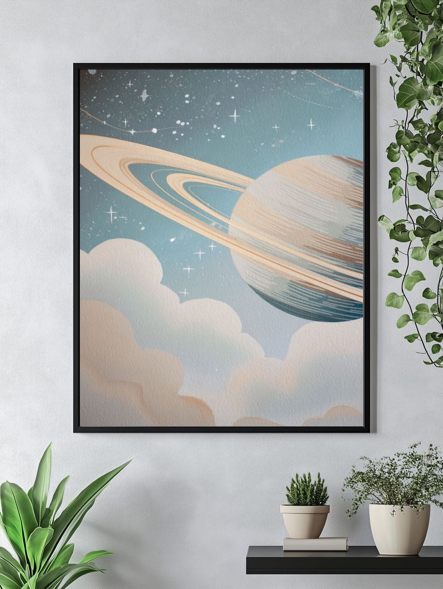 Saturn Dreamscape Illustration Poster. — room view 4