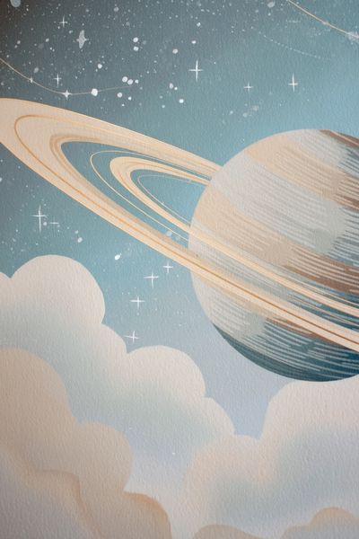 Saturn Dreamscape Illustration Poster. poster