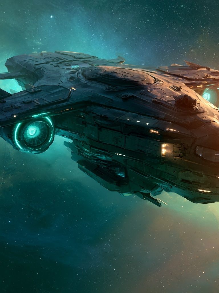 Nebula Starship Digital Art Print. poster — space art