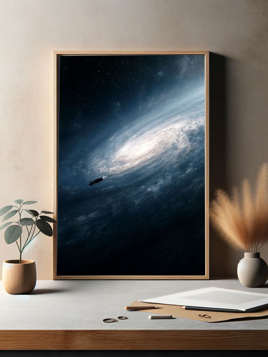 Spiral Galaxy in Space Print. — room view 2