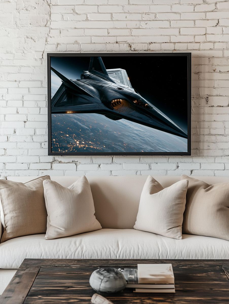 Stealth Starfighter Sci-Fi Poster. room preview