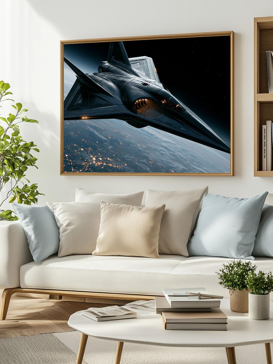 Stealth Starfighter Sci-Fi Poster. — room view 2