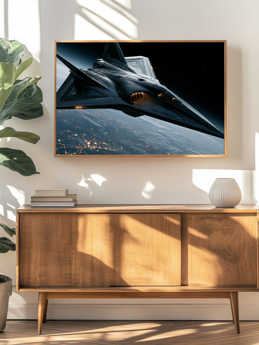 Stealth Starfighter Sci-Fi Poster. — room view 3