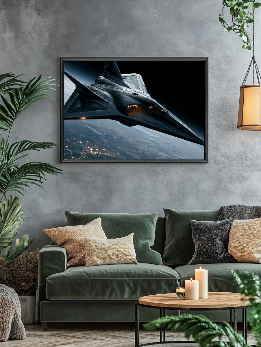 Stealth Starfighter Sci-Fi Poster. — room view 4