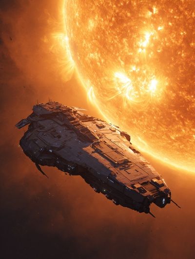 Spaceship Near the Sun — Space Print