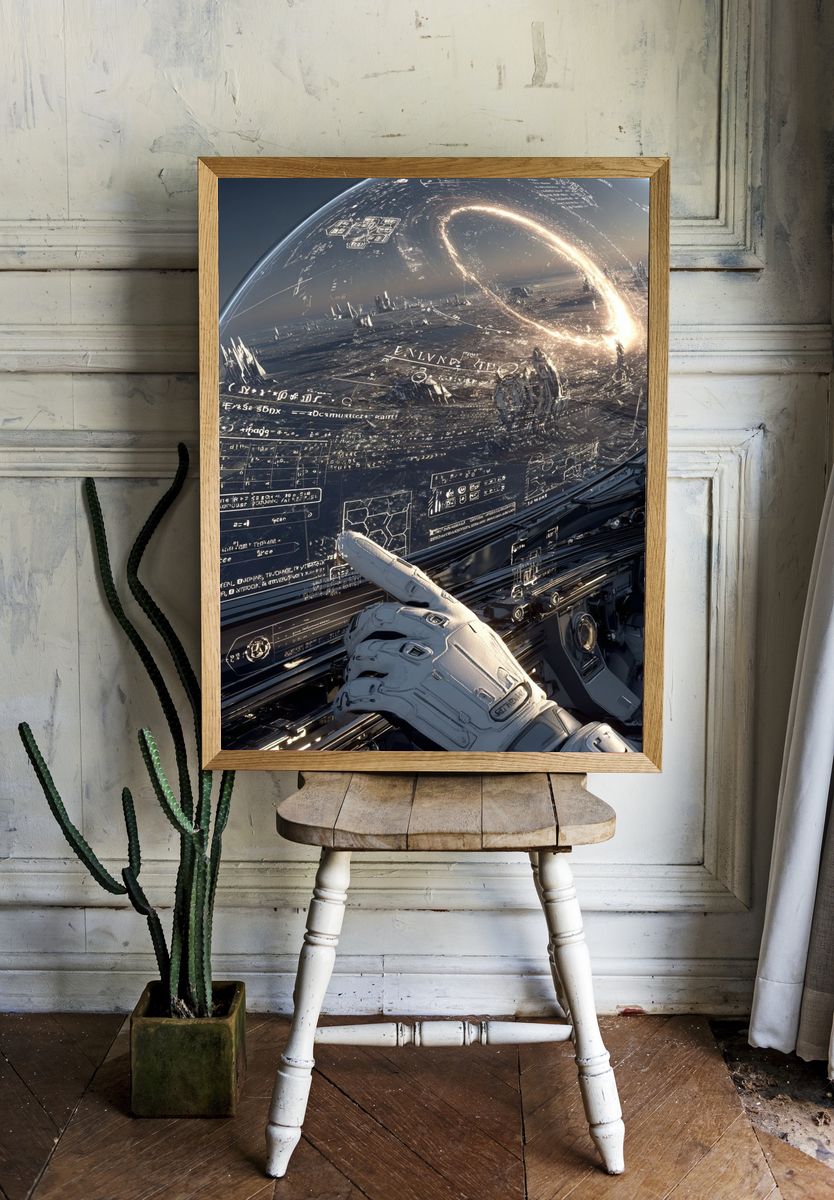 Futuristic Space Control Panel — Sci-Fi Print. — room view 1