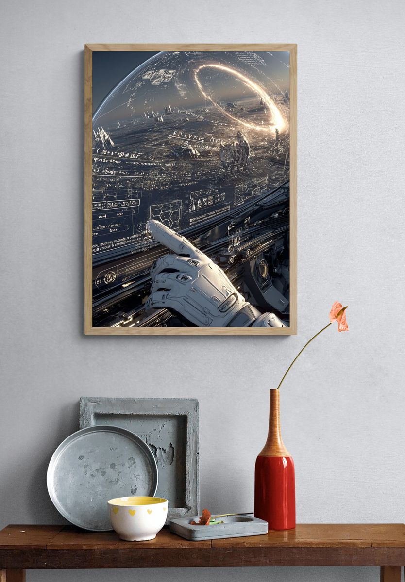 Futuristic Space Control Panel — Sci-Fi Print. — room view 3
