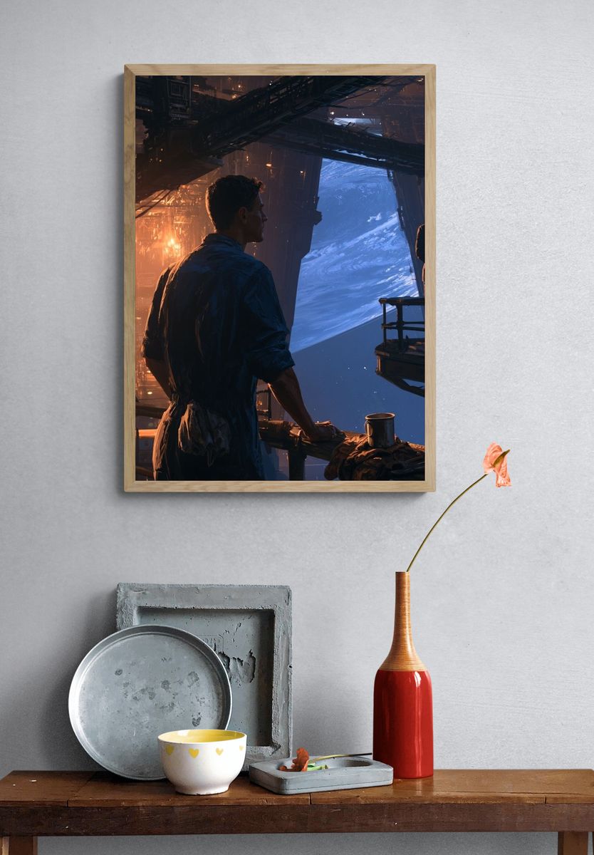 Sci-Fi Space Station Poster. — room view 3
