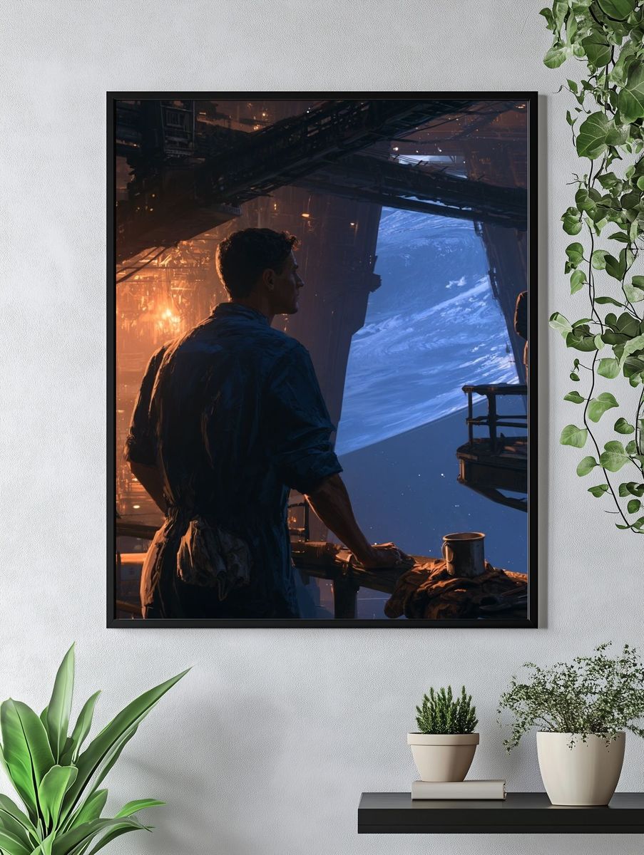 Sci-Fi Space Station Poster. — room view 4