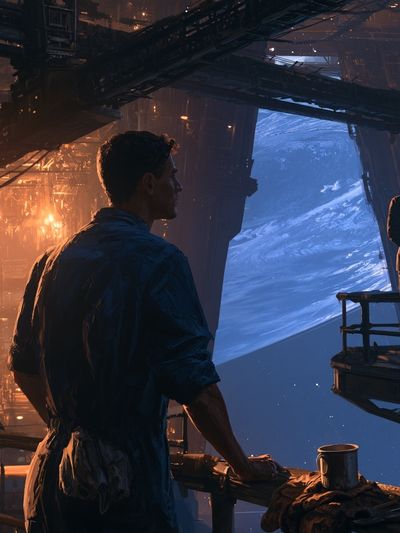 Sci-Fi Space Station Poster.