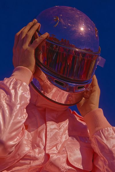 Astronaut in Pink Suit — Space Print. poster