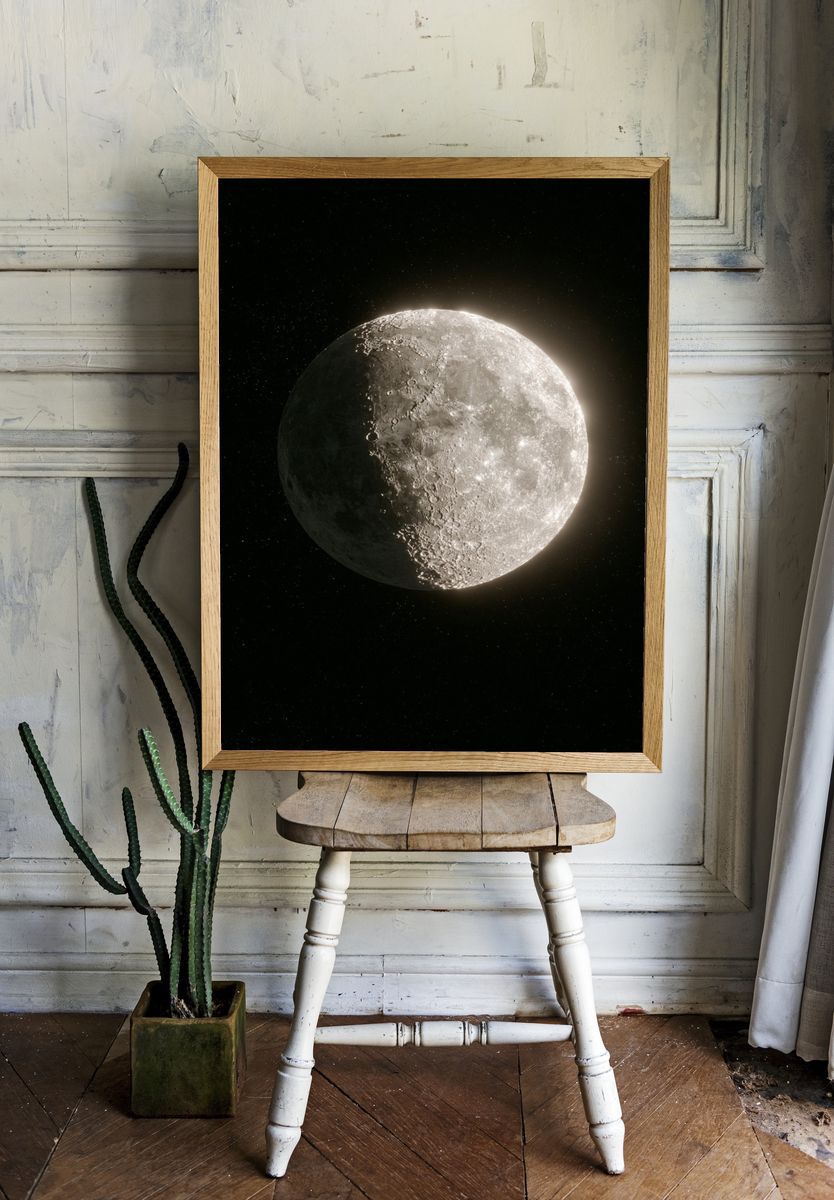 Moon in Space Photography Poster. — room view 1