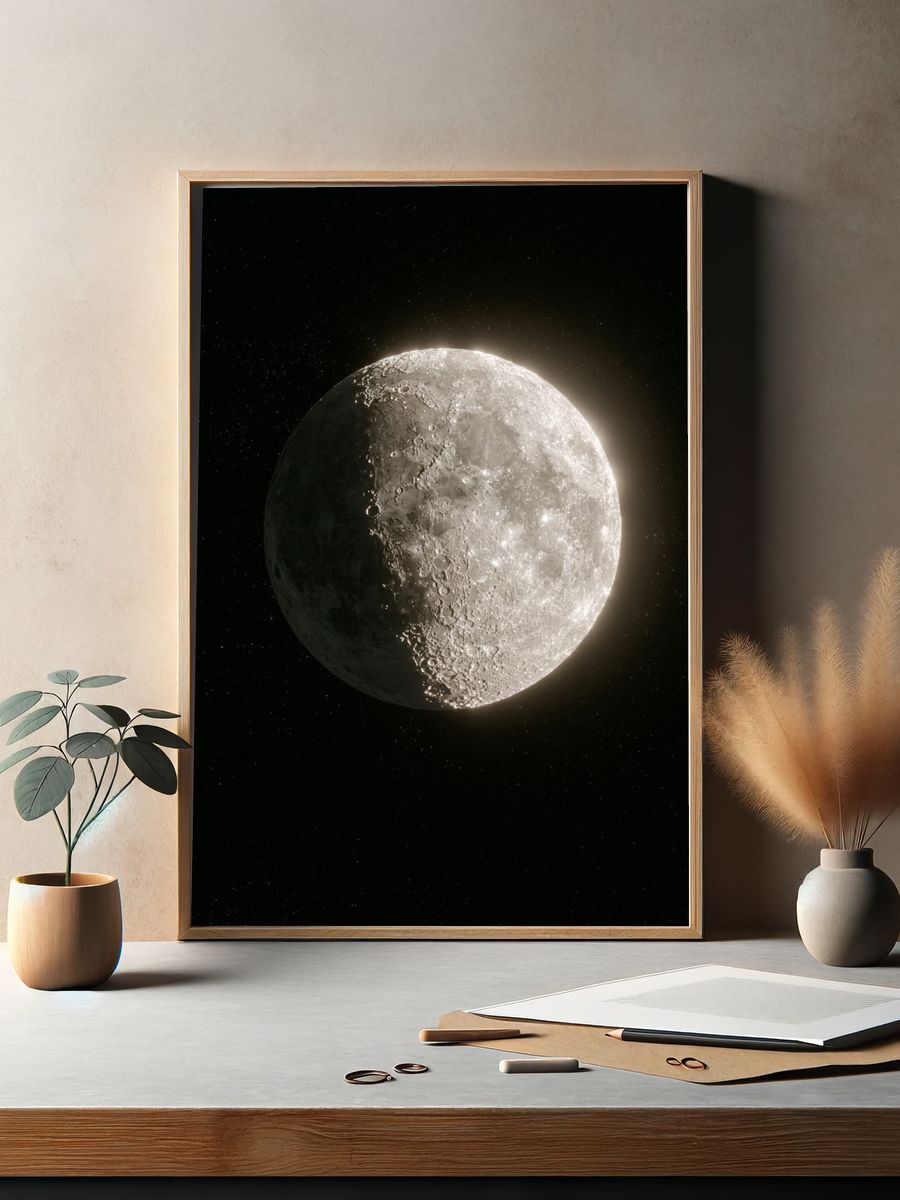 Moon in Space Photography Poster. — room view 2