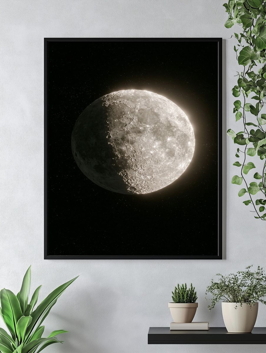 Moon in Space Photography Poster. — room view 4