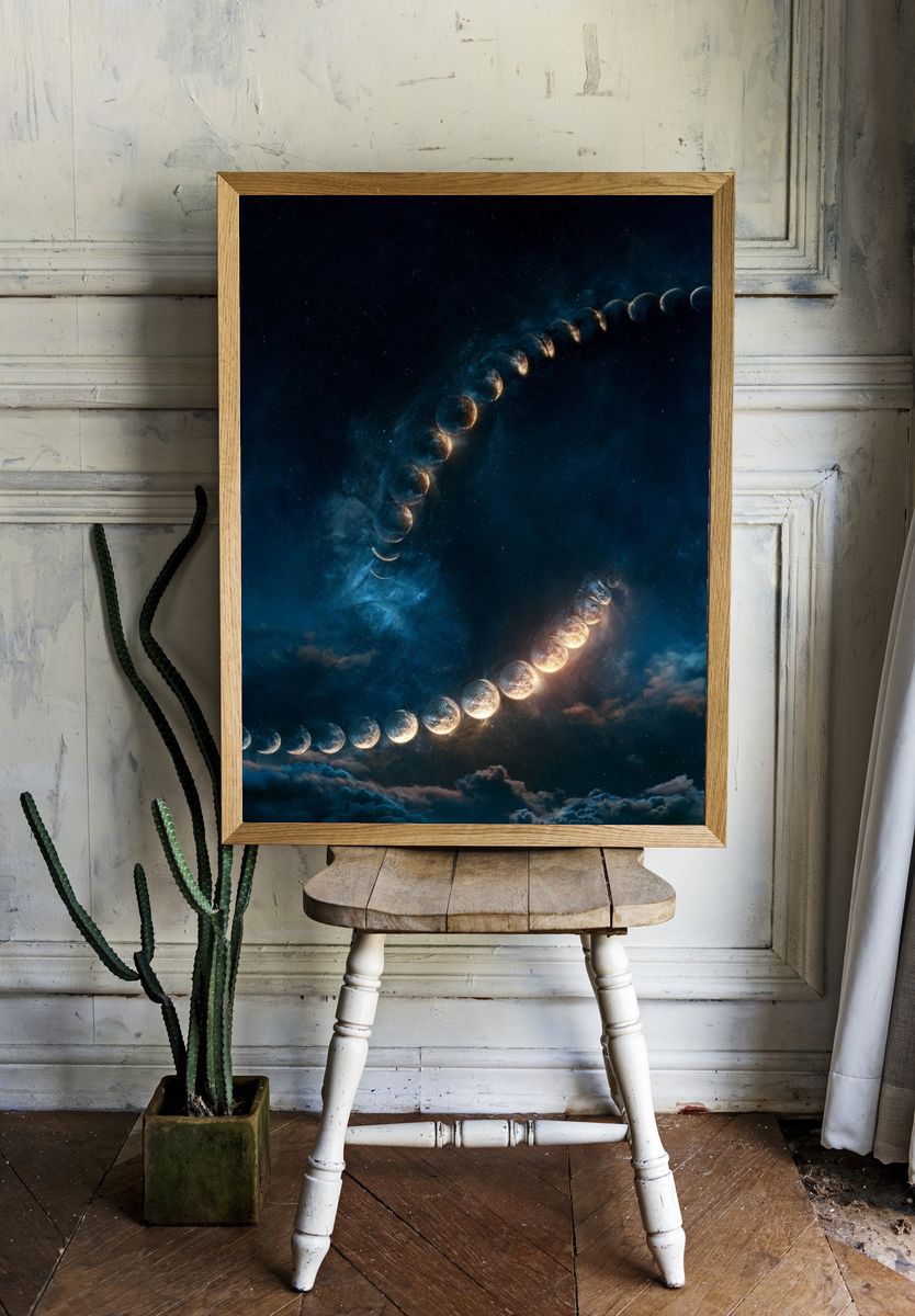 Celestial Moon Phase Poster. room preview
