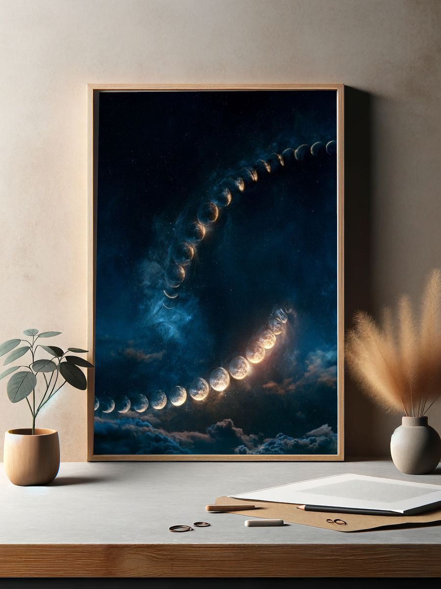 Celestial Moon Phase Poster. — room view 2