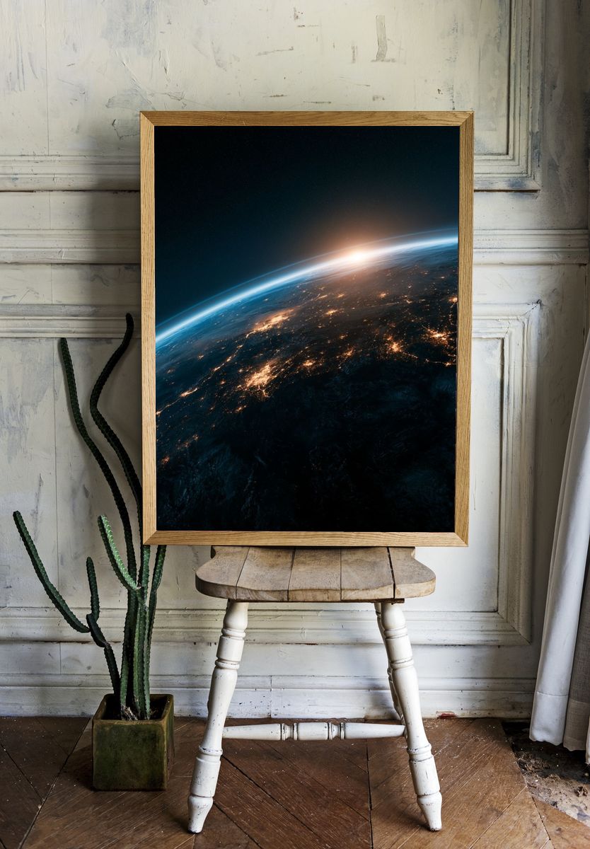 Earth Sunrise Space Poster. room preview