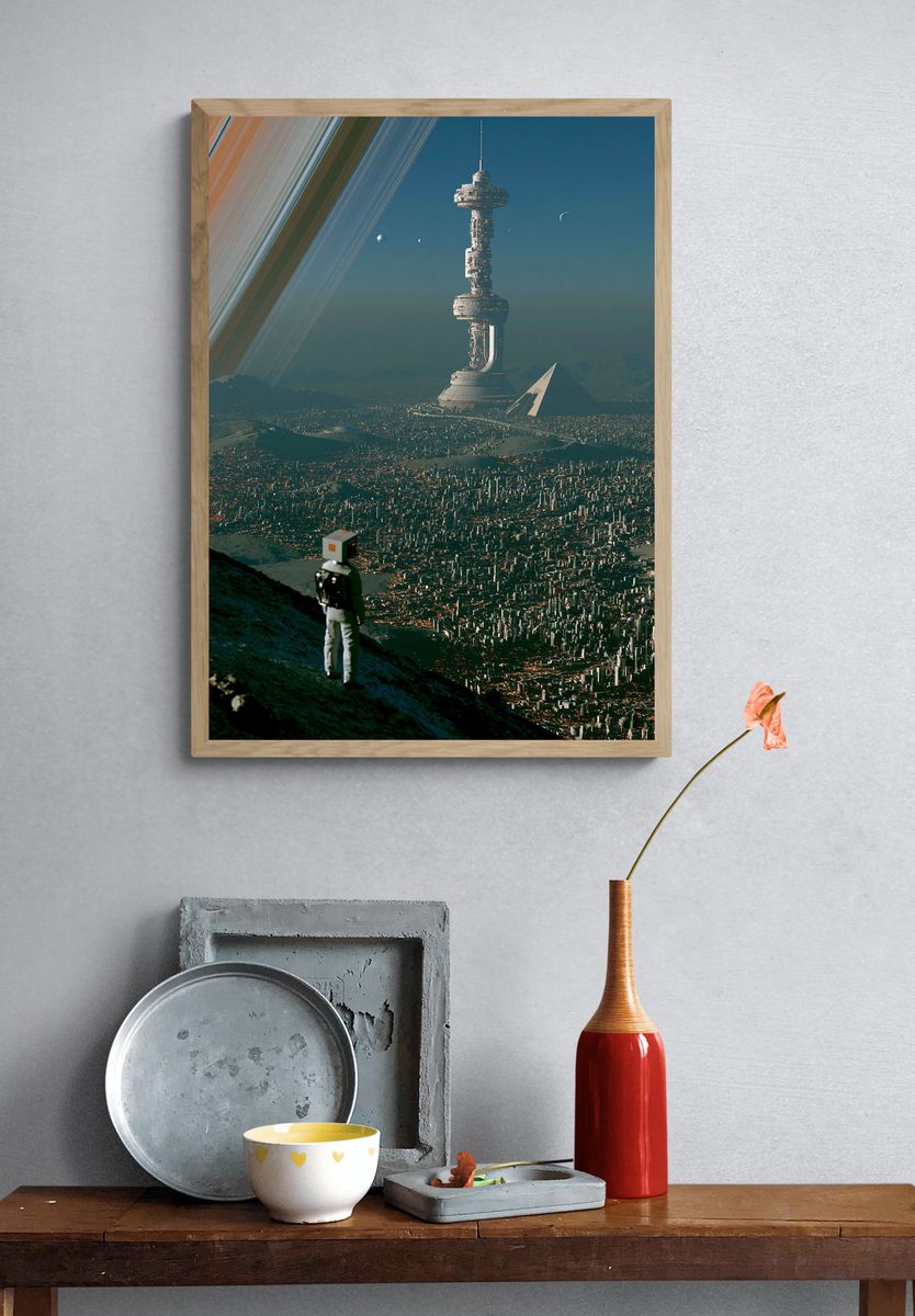 Futuristic Space City Poster. — room view 3