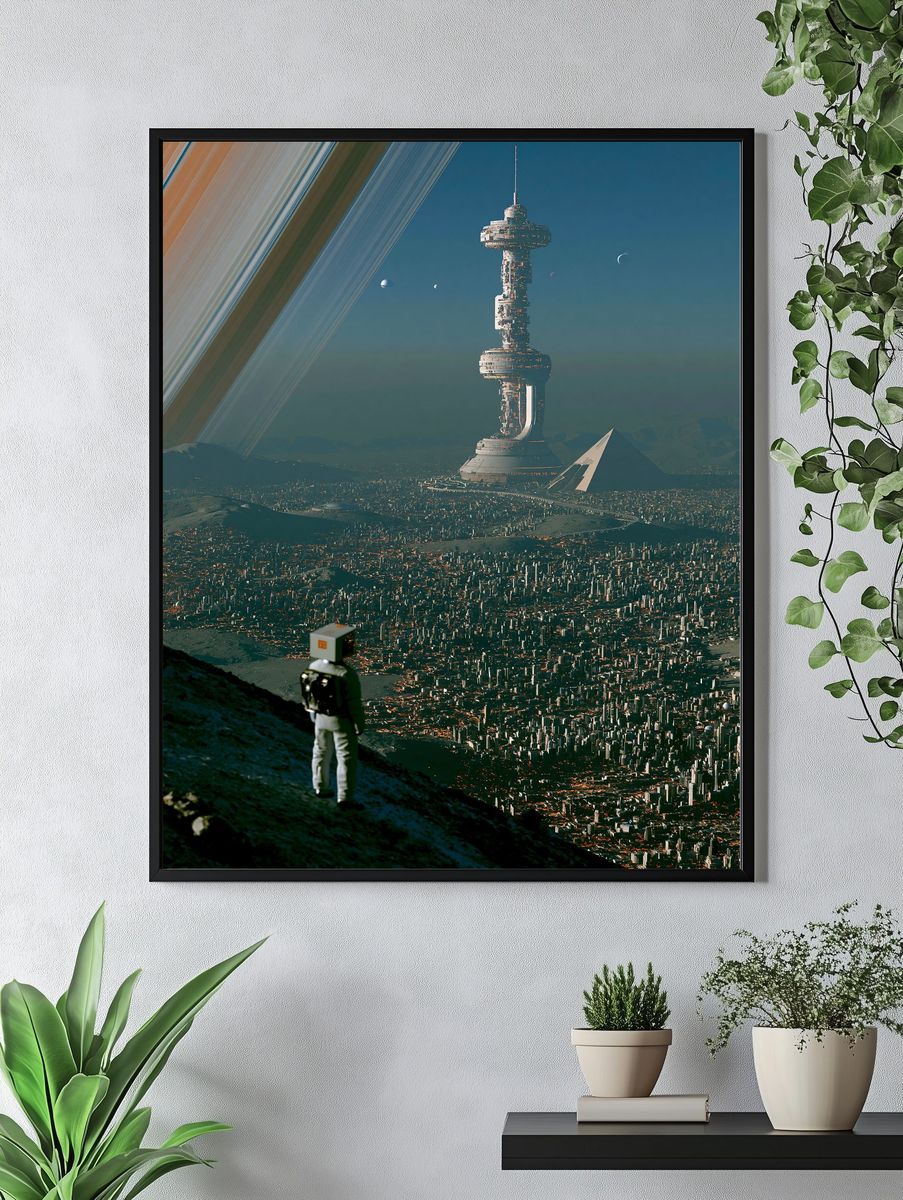 Futuristic Space City Poster. — room view 4