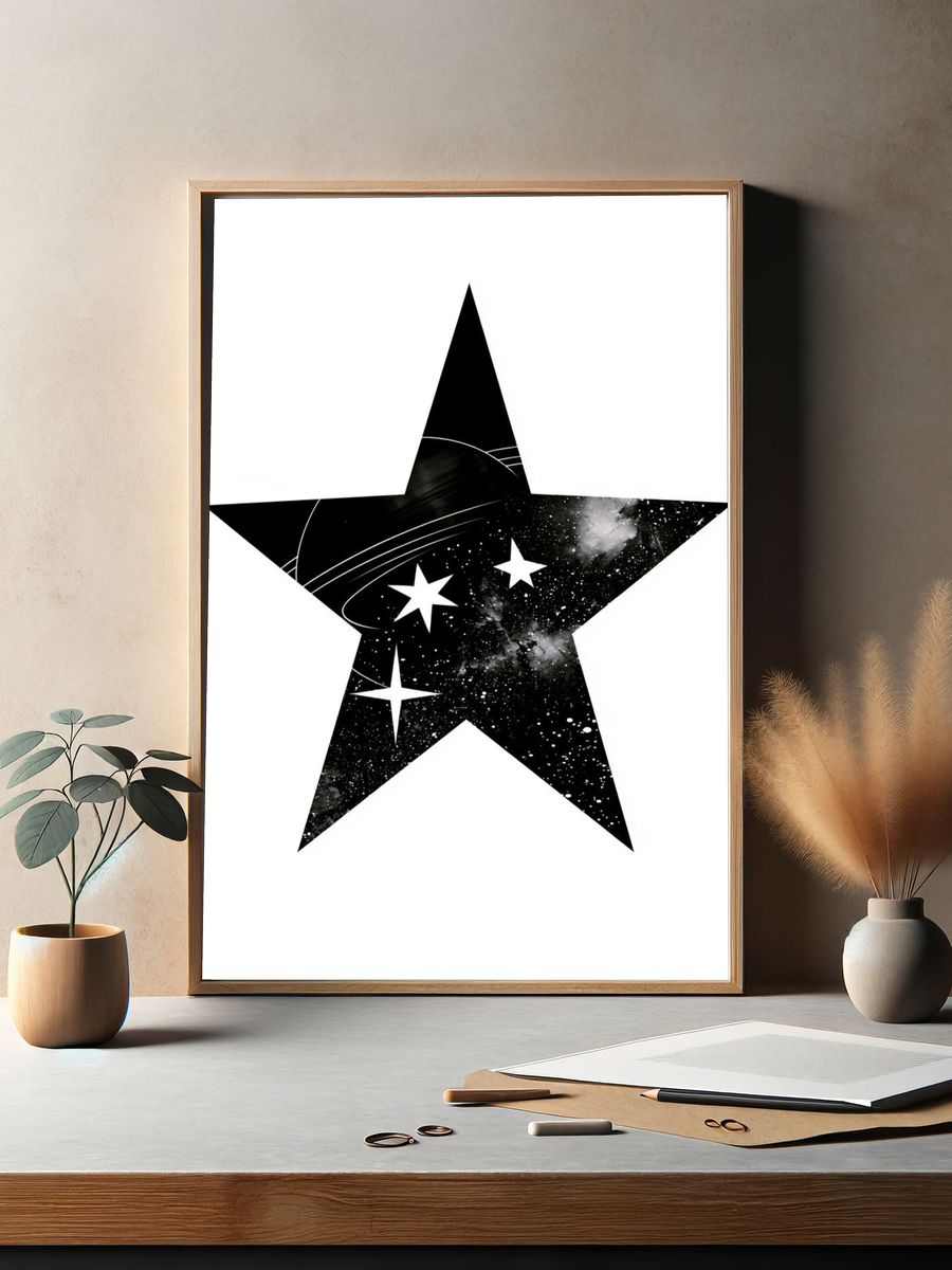 Cosmic Star Minimalist Print. — room view 2
