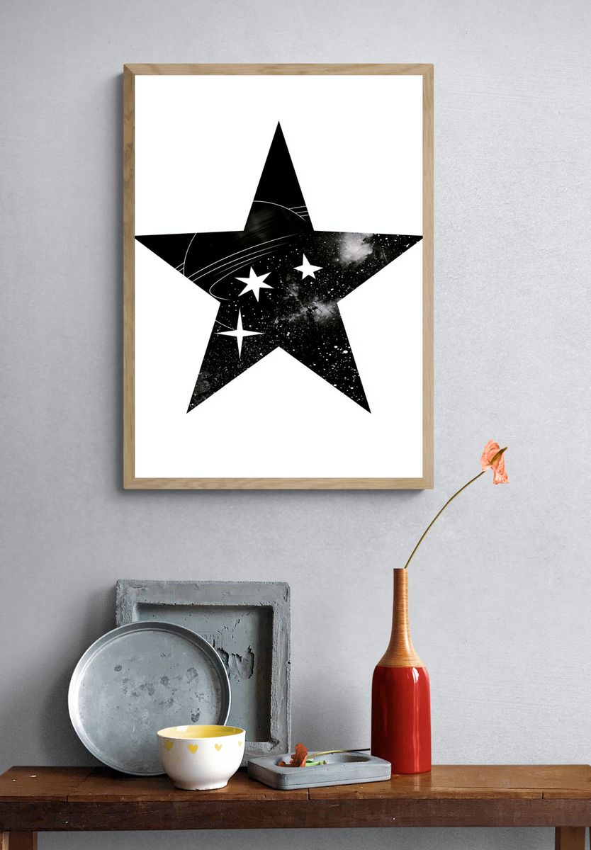 Cosmic Star Minimalist Print. — room view 3