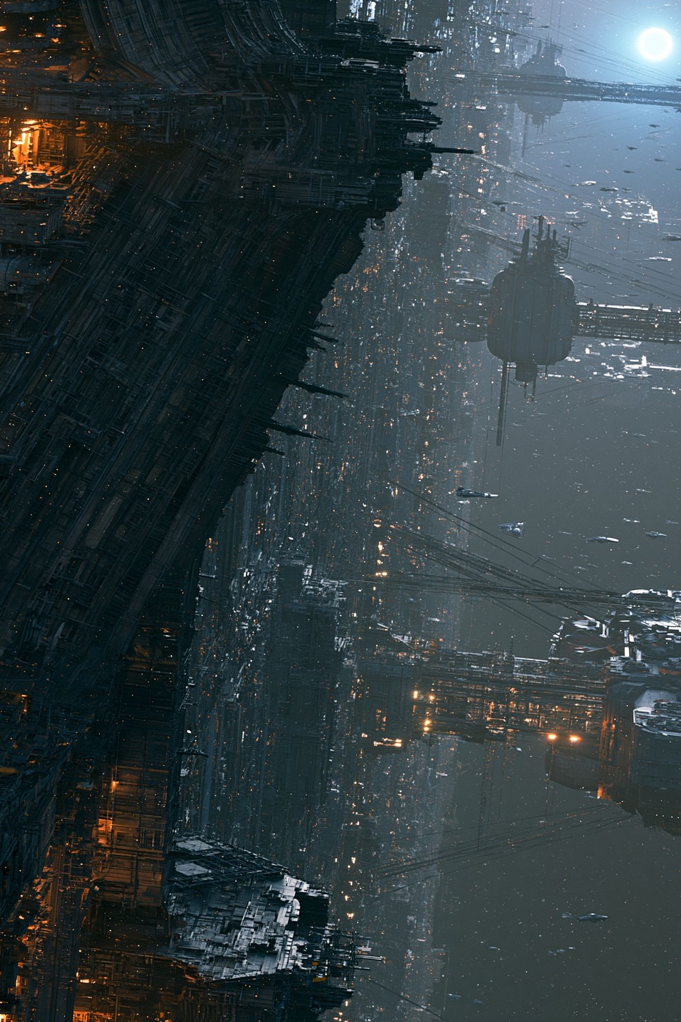 Futuristic Space Cityscape Print. poster — space art