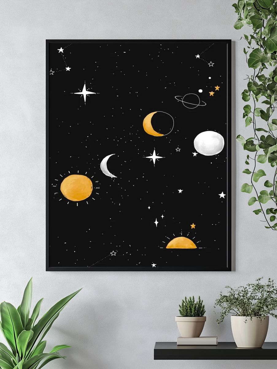 Celestial Night Sky — Space Print. — room view 4