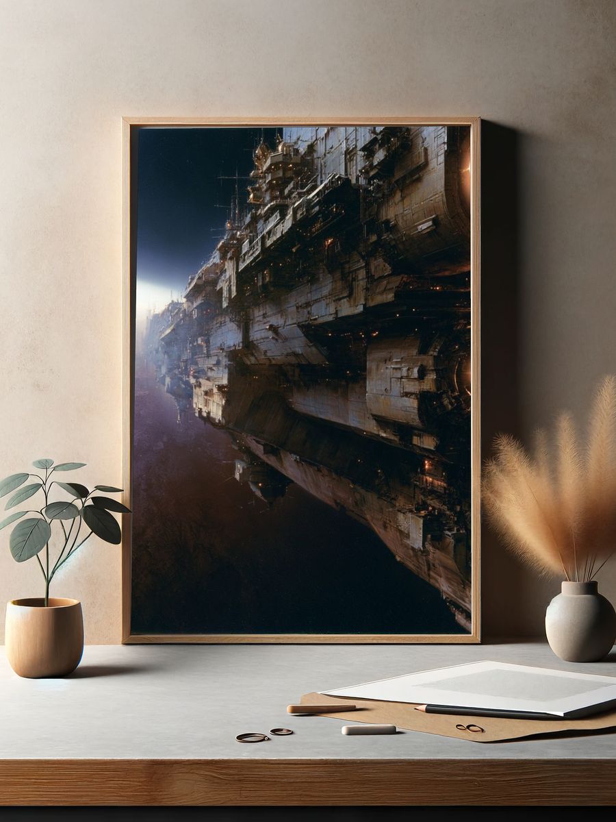 Sci-Fi Spacecraft Landscape Poster. — room view 2