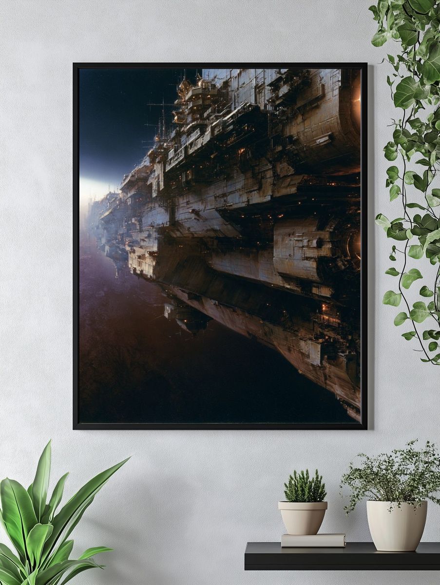 Sci-Fi Spacecraft Landscape Poster. — room view 4